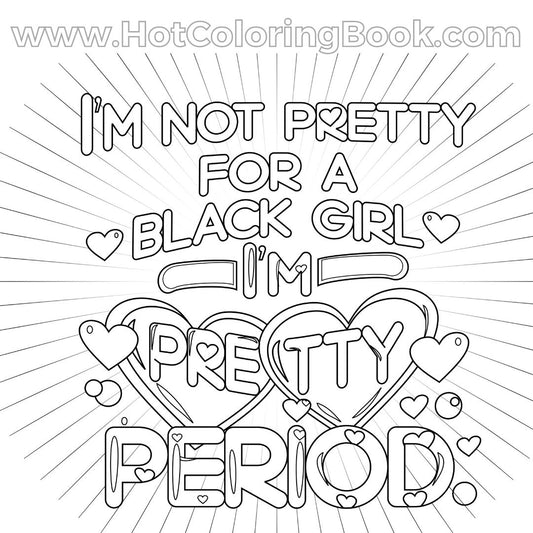 Hey Brown Girl You're Beautiful Affirmation Coloring Book