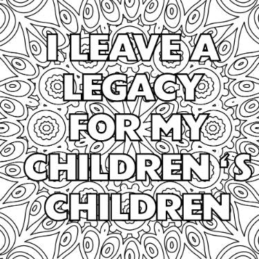 Generational Wealth Begins With Me Affirmation Coloring Book